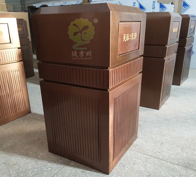 室內(nèi)高檔電鍍古銅色不銹鋼垃圾桶 室內(nèi)高檔電鍍古銅色不銹鋼垃圾桶