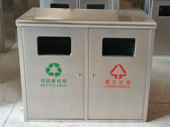 物業(yè)小區(qū)雙桶不銹鋼垃圾箱主圖