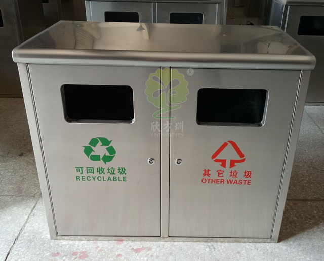 物業(yè)小區(qū)雙桶不銹鋼垃圾箱