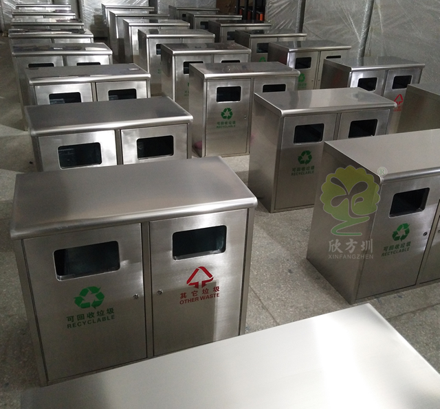 物業(yè)小區(qū)雙桶不銹鋼垃圾箱