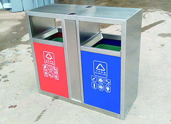 街道市政兩分類(lèi)不銹鋼垃圾桶主圖