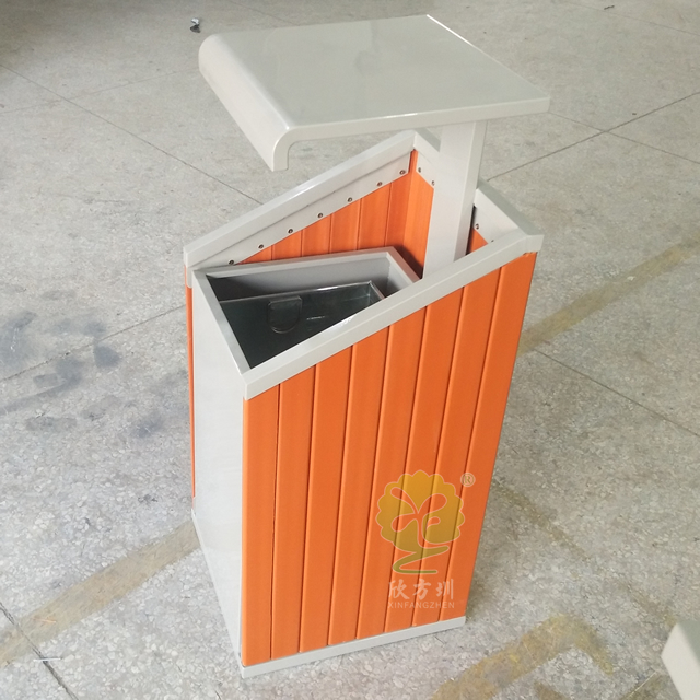 戶外公園單筒鋼木果皮箱