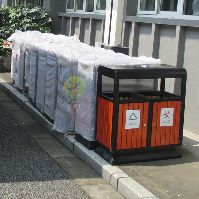 學(xué)校戶外雙分類鋼制垃圾桶 學(xué)校戶外雙分類鋼制垃圾桶