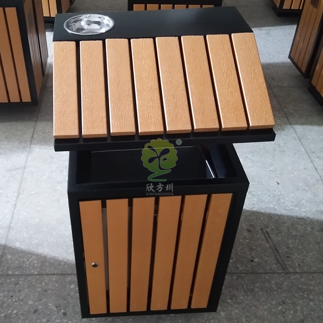 戶外屋形兩分類(lèi)鋼木垃圾箱