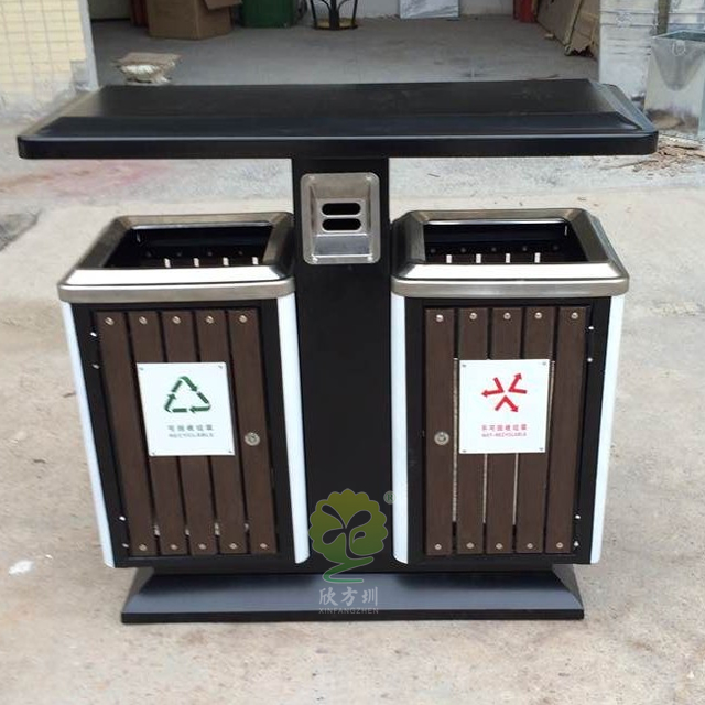 物業(yè)小區(qū)分類鋼木垃圾箱 物業(yè)小區(qū)分類鋼木垃圾箱