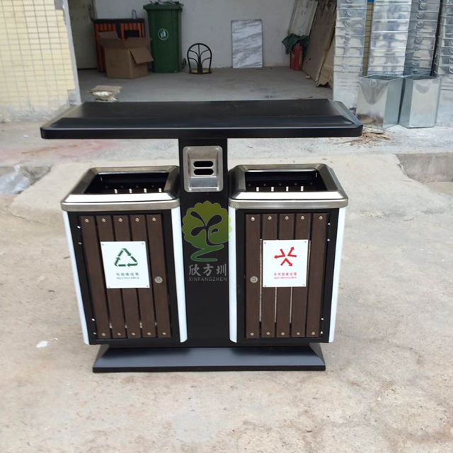 物業(yè)小區(qū)分類鋼木垃圾箱 物業(yè)小區(qū)分類鋼木垃圾箱