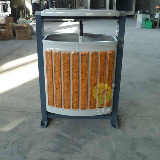 防盜小型分類鋼木垃圾桶 防盜小型分類鋼木垃圾桶