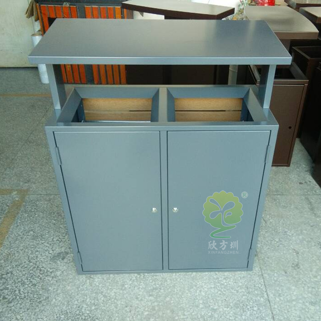 街道簡潔分類鋼木垃圾箱