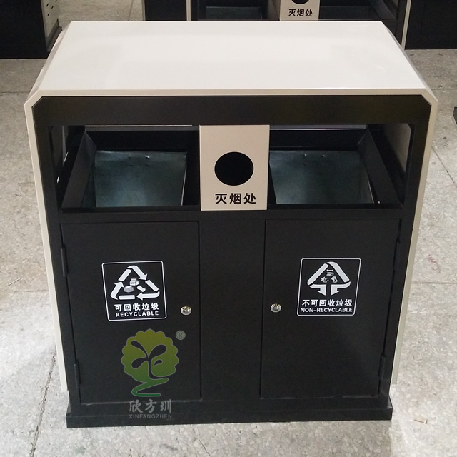 物業(yè)噴塑戶外鋼制分類垃圾箱
