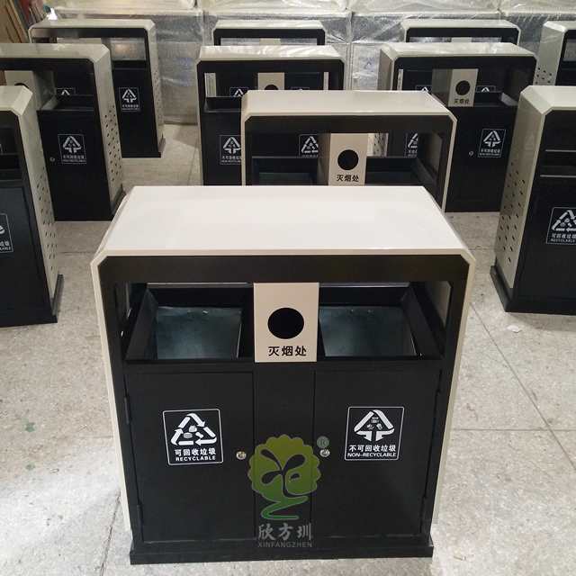 物業(yè)噴塑戶外鋼制分類垃圾箱