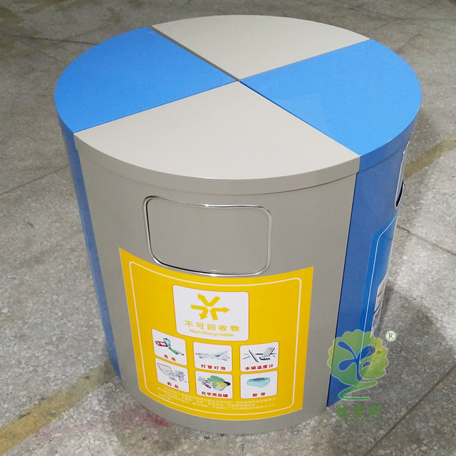  圓柱形組合式分類鋼制垃圾桶