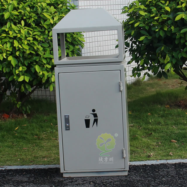 別墅小區(qū)戶外方形鋼制果皮箱