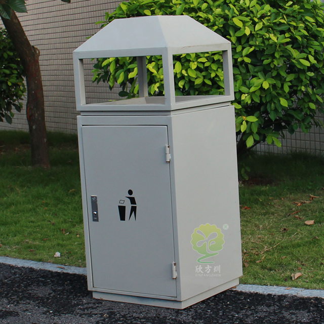 別墅小區(qū)戶外方形鋼制果皮箱