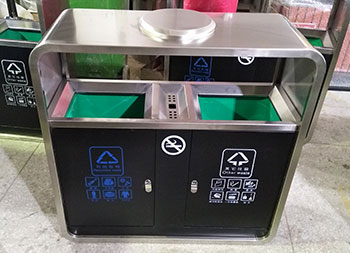 公園景區(qū)戶外分類鋼制垃圾箱主圖