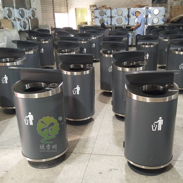 市政道路圓柱形垃圾回收桶 市政道路圓柱形垃圾回收桶